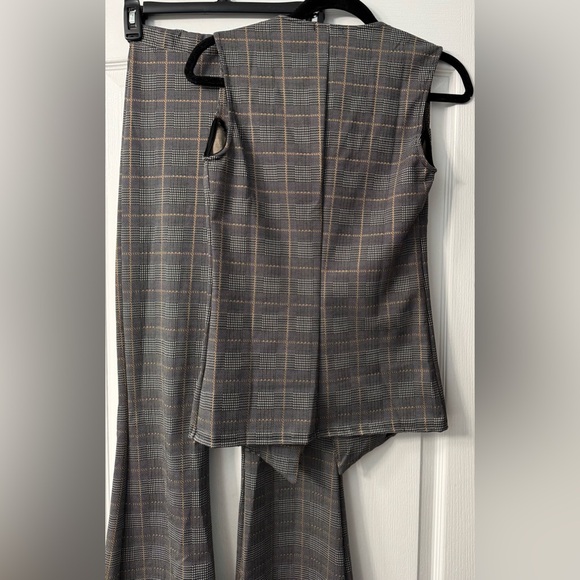 Fashion Nova Office Romance Plaid Vest Pant Set - Black/combo - Picture 7 of 15